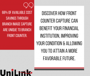 graphic on savings for front counter capture with Unilink logo